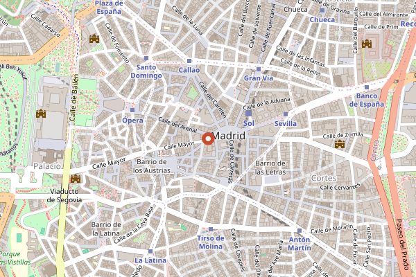 Map showing La Mallorquina in Madrid