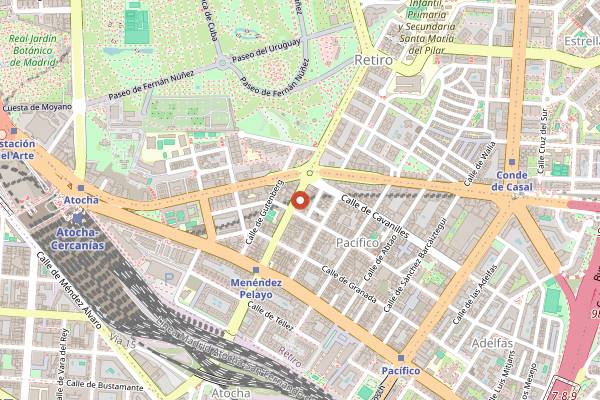 Map showing Pastelería América II in Madrid