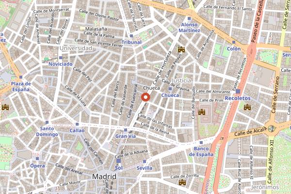 Map showing Sweet Brothers in Madrid