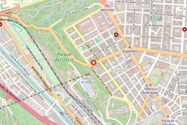 Map showing Viena Capellanes in Madrid