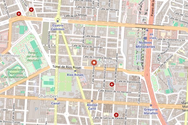 Map showing 30 y Tantos in Madrid