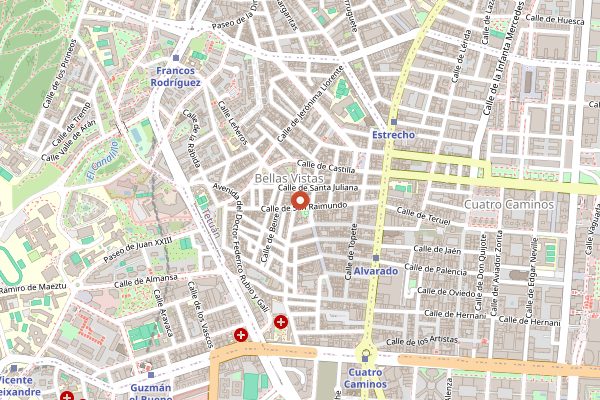 Map showing Boadas Madrid in Madrid