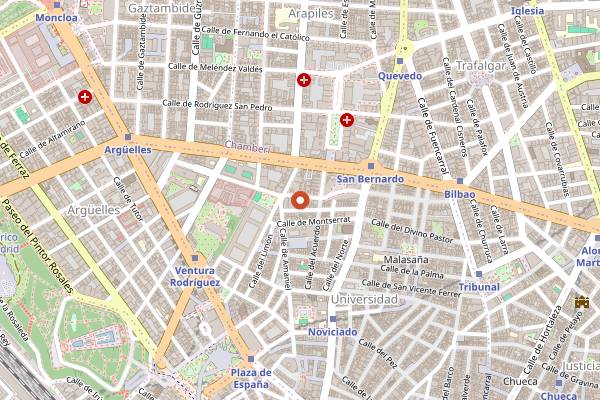 Map showing Bululú Bar and Coffee in Madrid