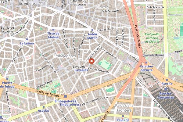 Map showing Chinaski Lavapiés in Madrid