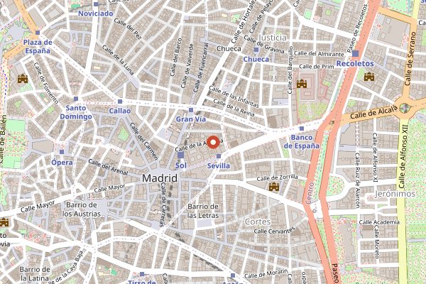 Map showing El Imperial in Madrid