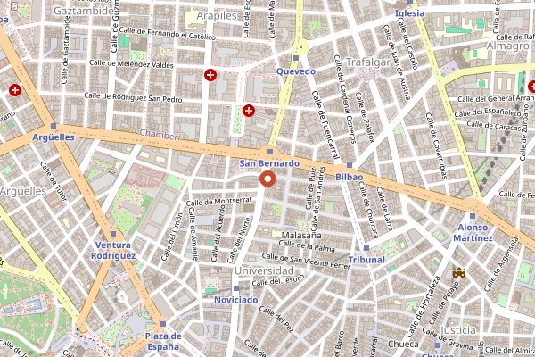 Map showing La Tape in Madrid