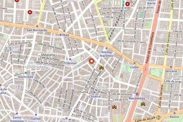 Map showing Lola 09 in Madrid