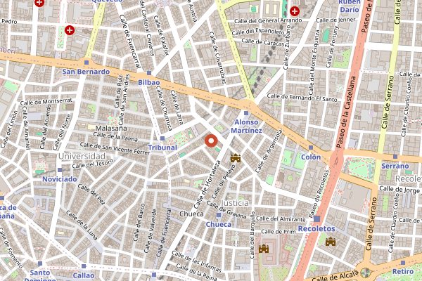 Map showing Macera Taller Bar in Madrid