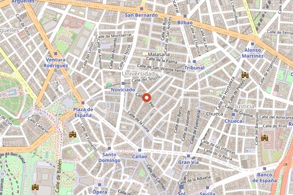 Map showing Medium Club in Madrid