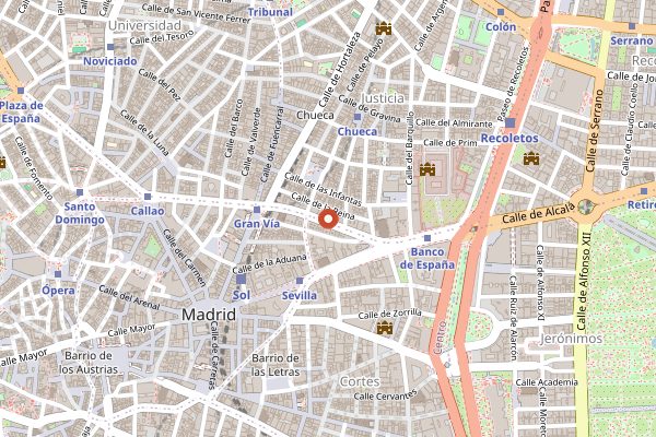 Map showing Museo Chicote in Madrid