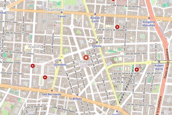 Map showing The Dash in Madrid