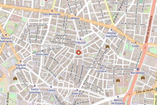 Map showing The Passenger in Madrid