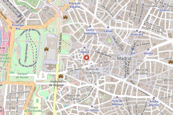 Map showing Wanderlust Bar in Madrid
