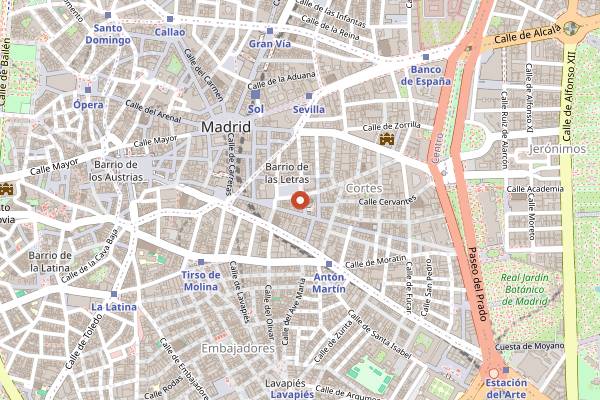 Map showing Cerveceria Alemana in Madrid
