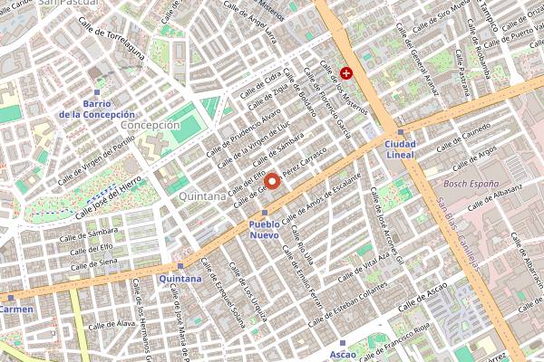 Map showing Cervecería Baden Baden in Madrid