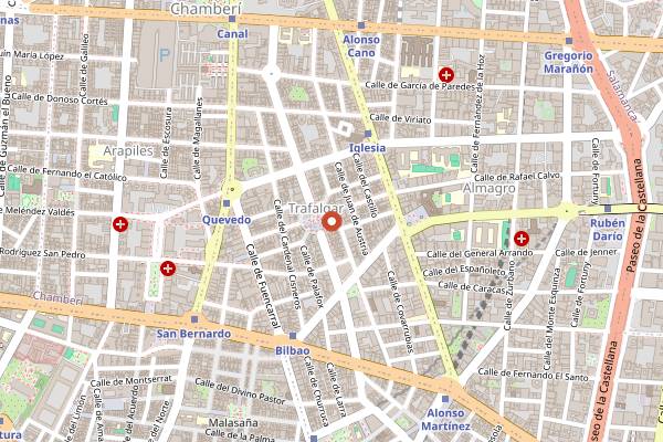 Map showing Cervecería Carril in Madrid