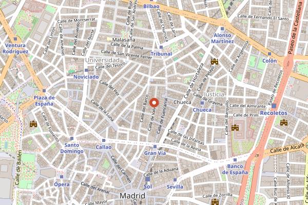 Map showing Fabrica Excepcional in Madrid