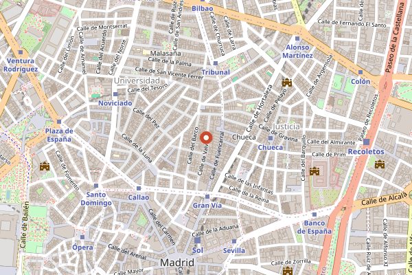 Map showing Fabrica Maravillas in Madrid