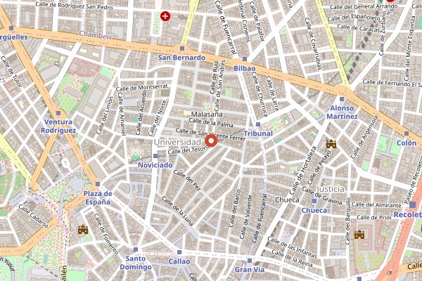 Map showing Ojala in Madrid