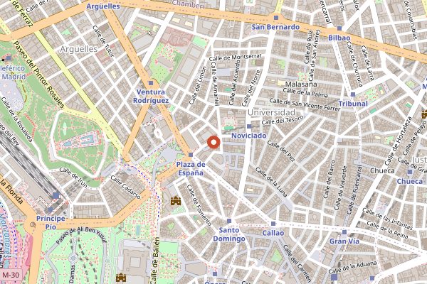 Map showing Panaderia Mision in Madrid