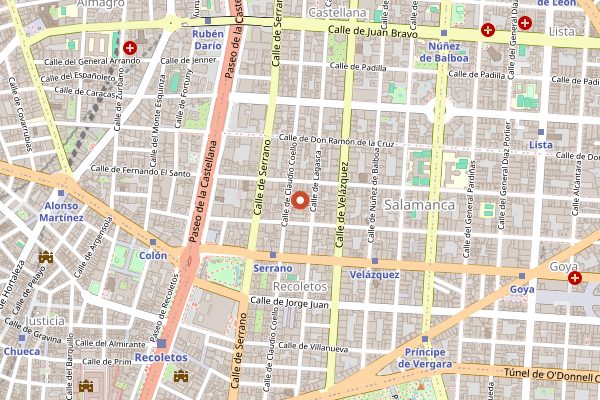Map showing Casa Dani in Madrid