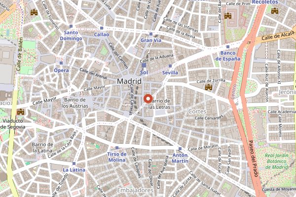 Map showing Casa Toni in Madrid