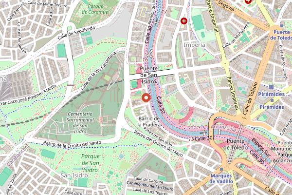 Map showing Pizzería Central in Madrid