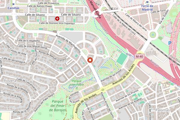 Map showing Restaurante Lapizza+sana in Madrid