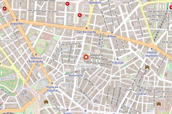 Map showing Toma Cafe in Madrid