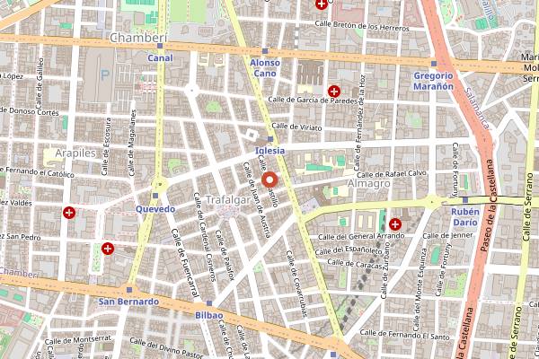 Map showing Bacira in Madrid