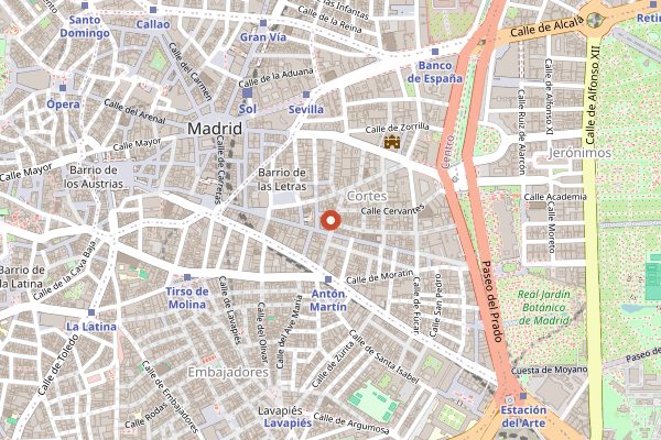 Map showing Casa Gonzalez in Madrid