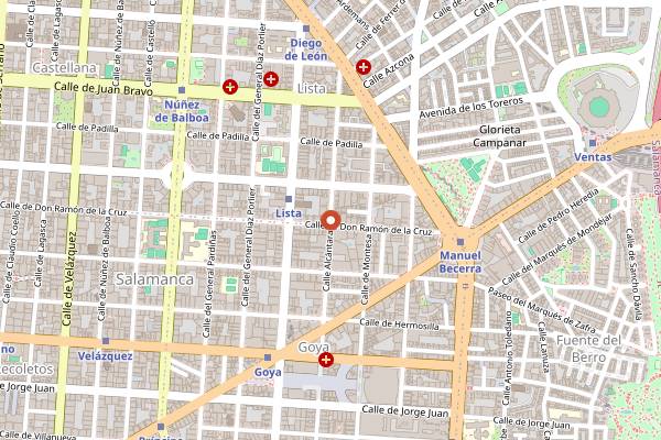 Map showing El Barril de Alcántara in Madrid