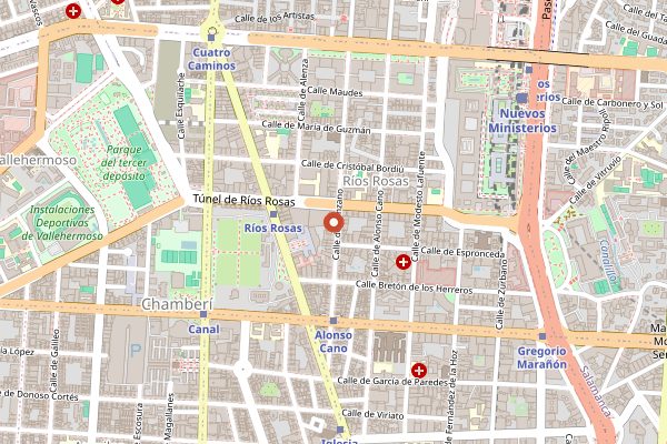 Map showing El Doble in Madrid