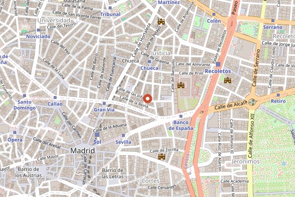 Map showing El Tigre in Madrid