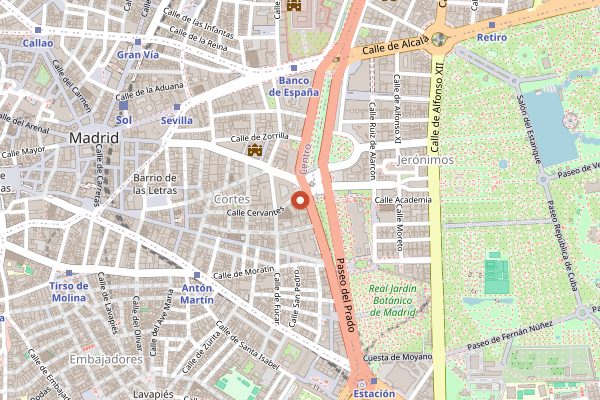 Map showing Estado Puro in Madrid