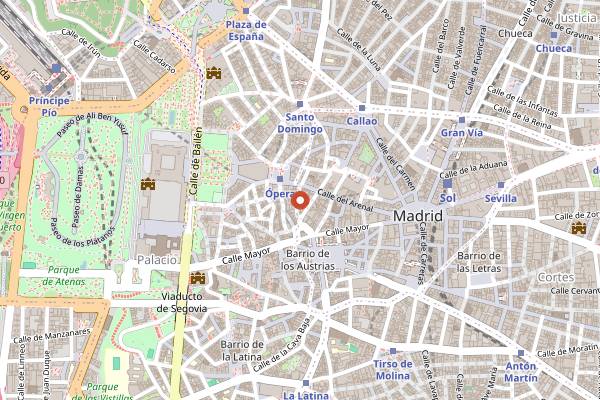 Map showing La Excéntrica in Madrid