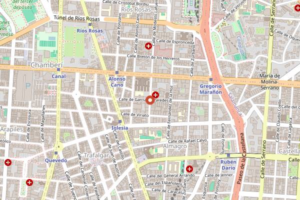 Map showing La Tasqueria de Javi Estevez in Madrid