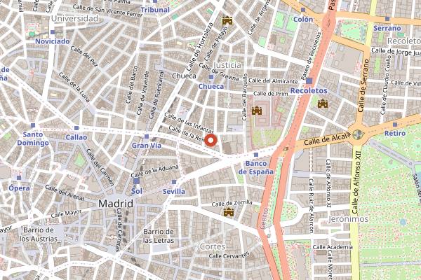 Map showing Maru Restaurant in Madrid