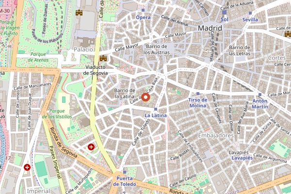 Map showing Taberna Matritum in Madrid