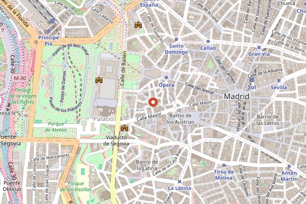 Map showing Taberneros in Madrid