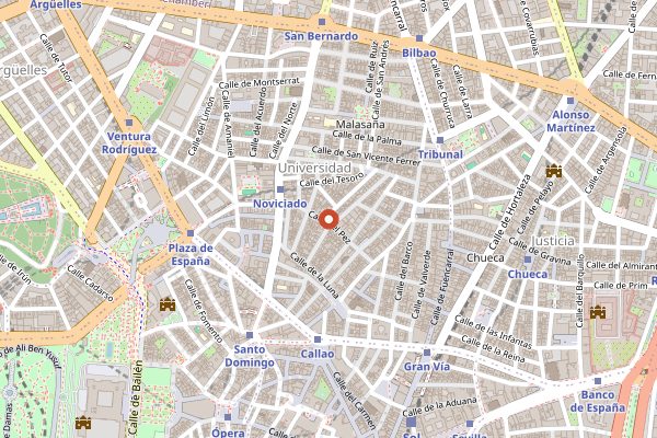 Map showing HanSo Cafe Roasters in Madrid