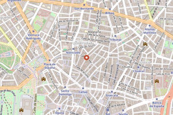 Map showing Misty Coffee in Madrid