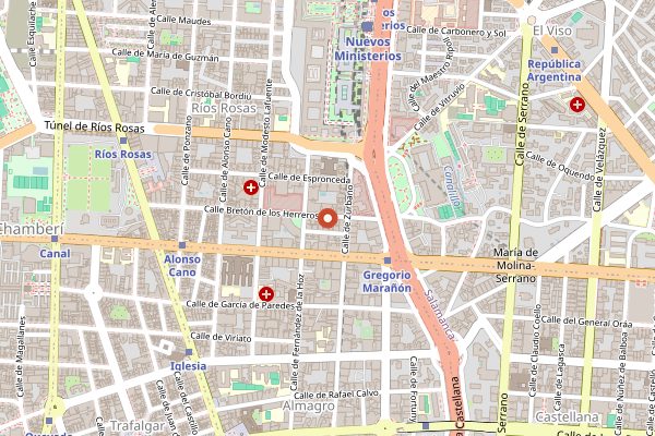 Map showing Kitchen Club Madrid in Madrid