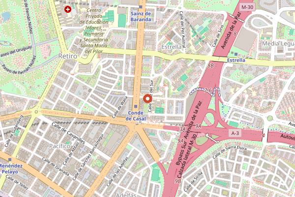 Map showing Cookaluzka in Madrid