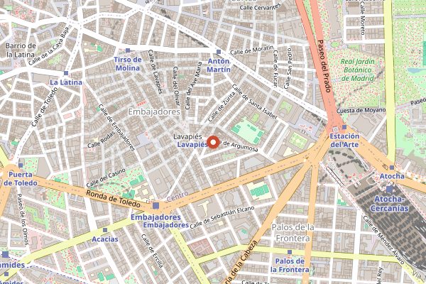 Map showing Distrito Vegano in Madrid