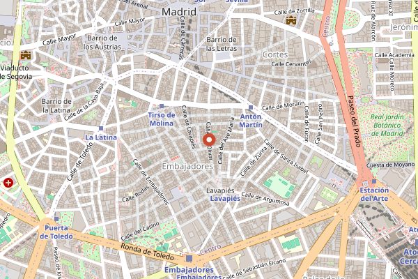 Map showing La Casbah in Madrid