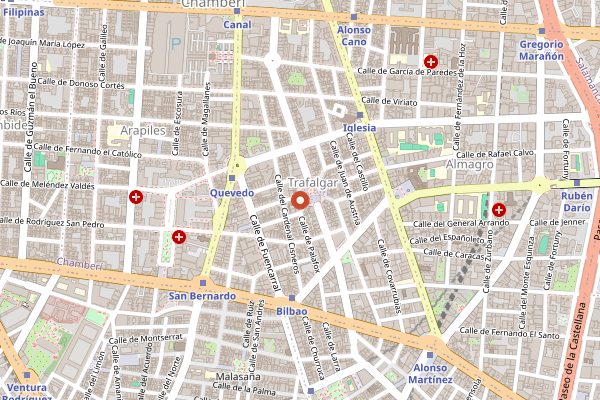 Map showing Mama Campo in Madrid