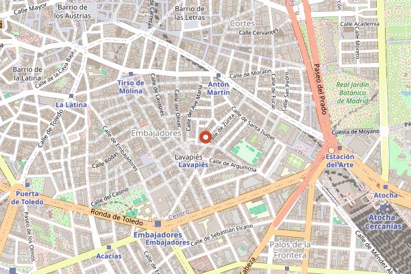 Map showing Oveja Negra Vegana in Madrid