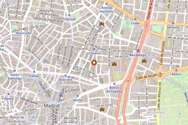 Map showing Sanissimo in Madrid