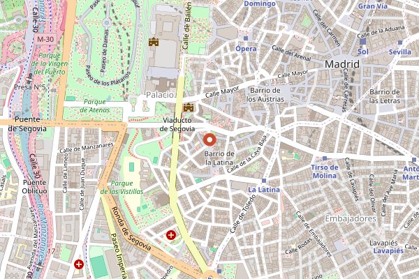Map showing Viva Burger in Madrid